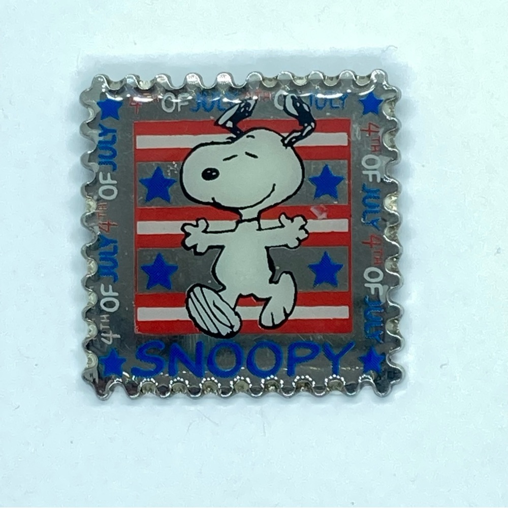 Peanuts Snoopy 4th of July Postage Stamp Collectable 1.5" Enamel Pin